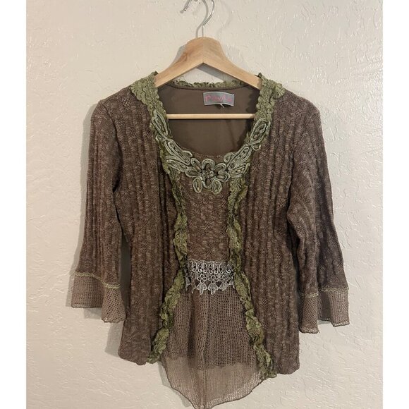 Pretty Angel Y2K Hippie Chic Grunge Lace Top - Picture 1 of 9